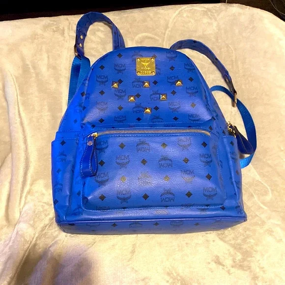 MCM | Bags | Brand New Lightly Used Mcm Blue Backpack | Poshmark display picture 1